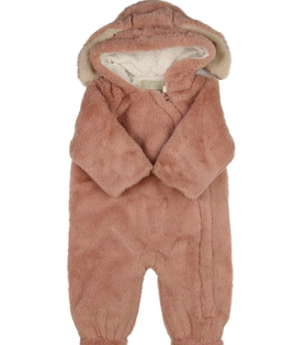 Růžový chlupatý zimní overal Tu 