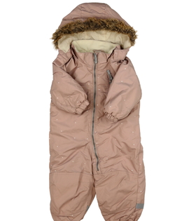 Růžová zimní kombinéza se srdíčky H&M