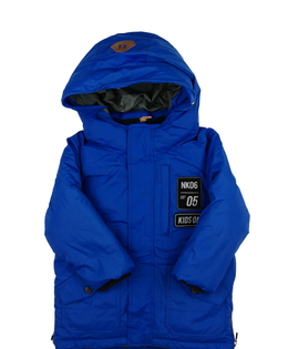 Modrá prošívaná zimní bunda 