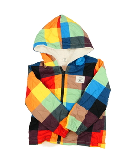 Kostkovaná barevná bunda s vnitřním chlupem 