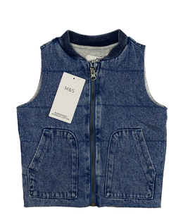 Nová modrá riflová vesta M&S