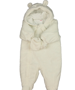 Bílý chlupatý zimní overal Next