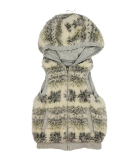 Šedá vzorovaná chlupatá vesta Next