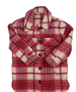 Kostkovaný růžovo-krémový kabátek Tu 