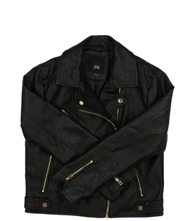 Černá koženková bunda River Island 