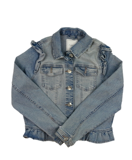 Modrá riflová bunda s volánky Next