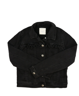 Tmavá riflová bunda s volánky Next