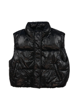 Černá prošívaná kratší vesta New Look 