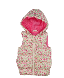 Bílá květinová prošívaná vesta