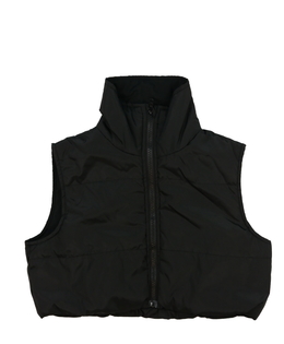Černá prošívaná crop vesta