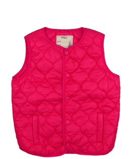Sytě růžová prošívaná vesta M&S 