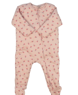 Růžový přechodový overal s květinami Primark 