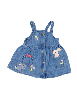 Modré riflové šaty se zajíčky F&F