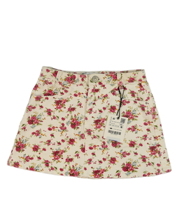 Nová krémová květinová riflová sukně Zara