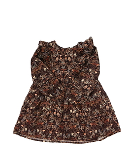 Hnědé manšestrové šaty se zvířátky Tu