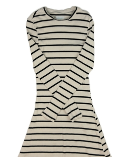 Bílé žebrované šaty s černými pruhy Primark 