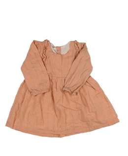 Meruňkové šaty s volánky 