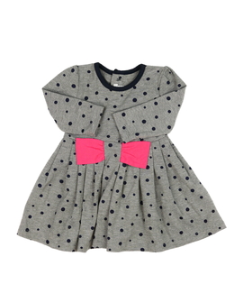 Šedo-modré šaty s kolečky 