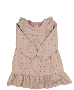 Růžové teplé šaty s volánky 