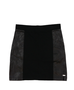 Černá sukně s koženkovými detaily River Island