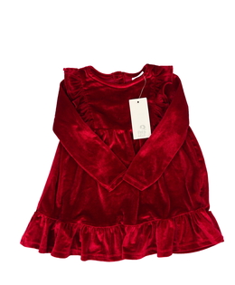 Nové červené semišové šaty s volánky F&F