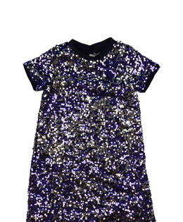 Stříbrno-fialově flitrované šaty Next