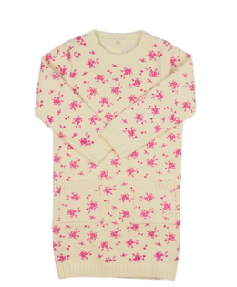 Krémové květinové zimní šaty Nutmeg