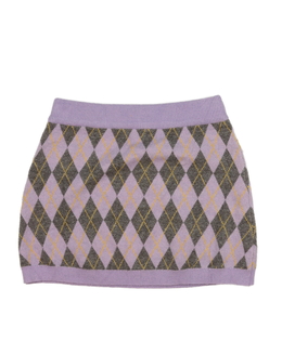 Fialová vzorovaná zimní sukně Primark 