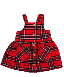 Červené kostkované teplé šaty F&F