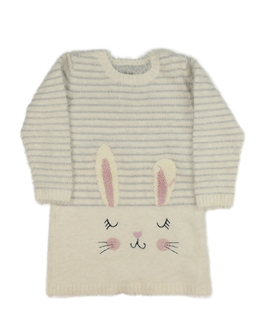 Světlé pruhované žinylkové šaty se zajíčky Primark