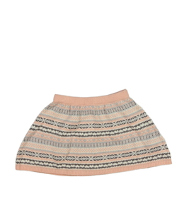 Oranžovo-šedá vzorovaná lesklá sukně