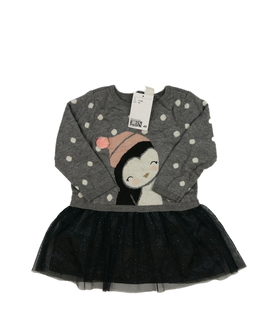 Nové šedé svetrové šaty s tylovou sukní H&M