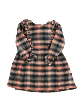 Šedo-růžové šaty s volánky 