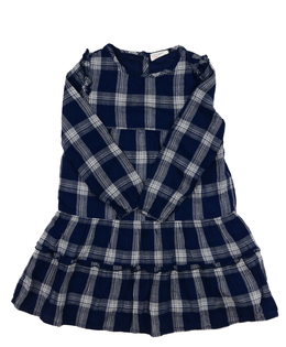 Modré kostkované šaty s volánky Fatface 