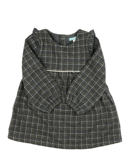 Šedé kostkované teplé šaty 