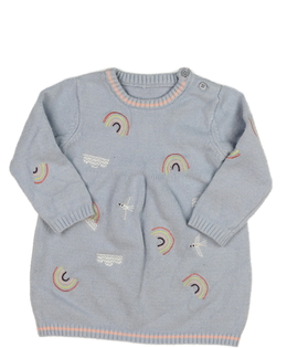 Modré pletené šaty s duhou Nutmeg