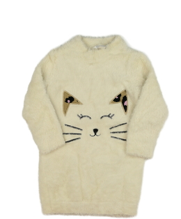 Krémové žinylkové šaty s čumáčkem M&Co