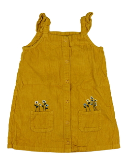 Žluté manšestrové šaty s květinami George