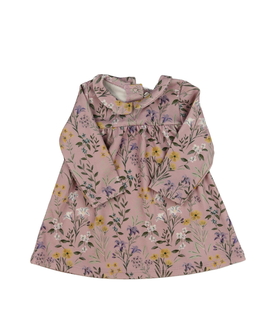 Růžové květinové šaty s límečkem Tu 