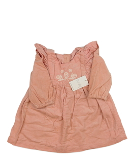 Nové růžové šaty s volánky a květinami 