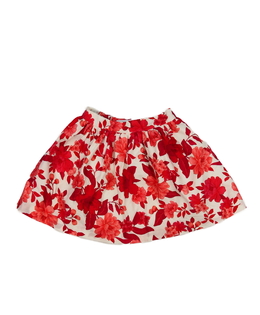 Světlá sukně s červenými květinami Mayoral