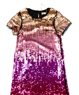 Růžovo-bronzové flitrované šaty Primark 