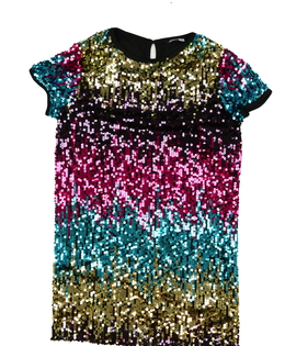 Barevné flitrované šaty 