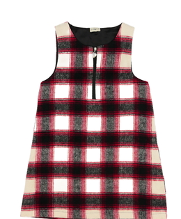 Kostkované červeno-krémové šaty F&F
