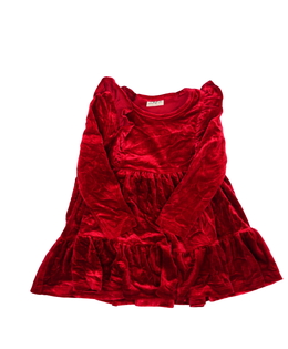 Červené semišové šaty s volánky F&F