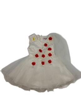 Nové bílé společenské šaty s květinami 