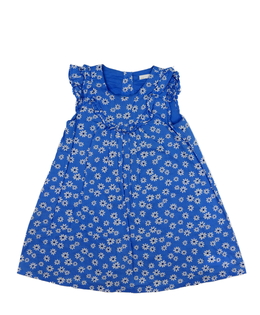 Modré letní květinové šaty s volánky M&S