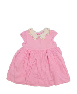 Růžové společenské šaty s límečkem George