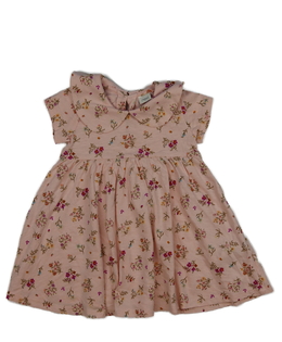 Růžové květinové šaty s límečkem Next