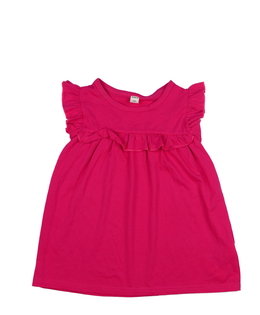 Sytě růžové šaty s volánkem 